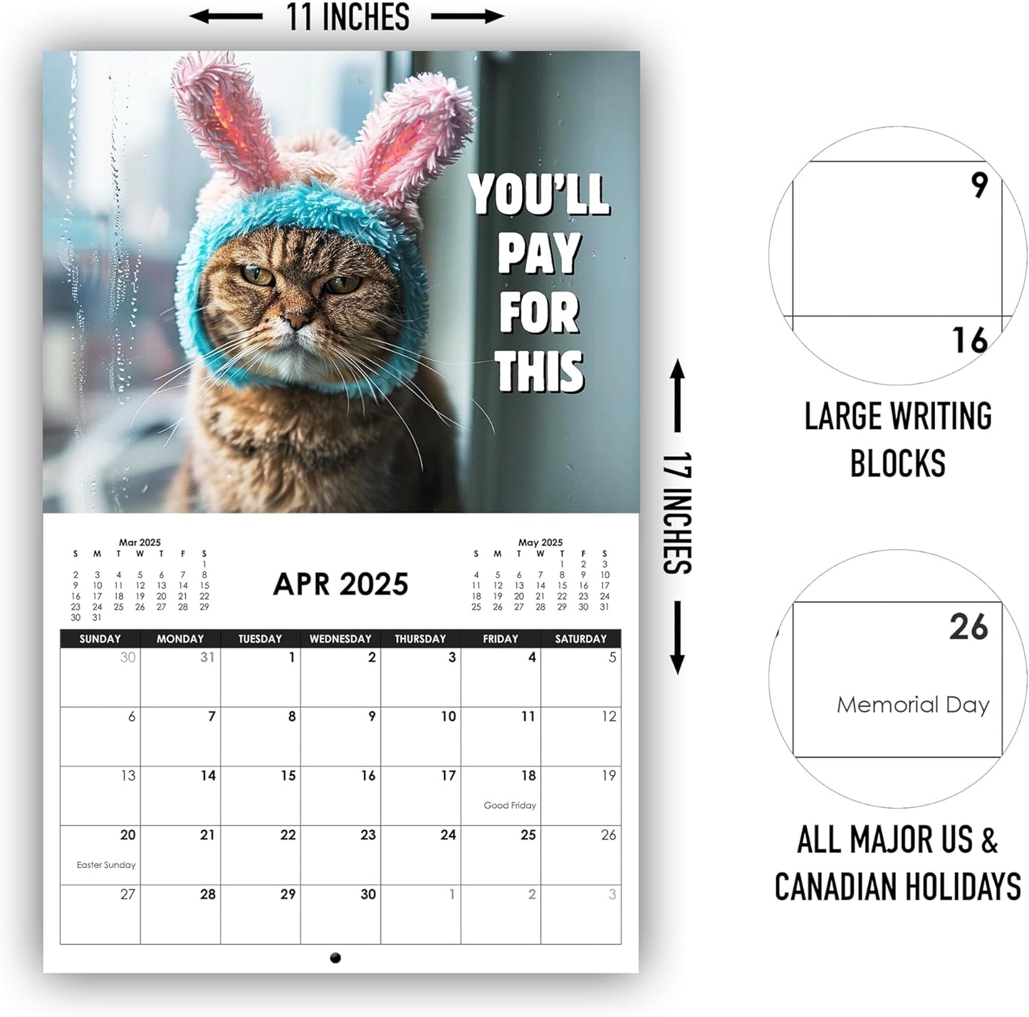 😾2025 Peed-Off Cats Calendar - Funny Cat Themed Gifts For Cat Lovers