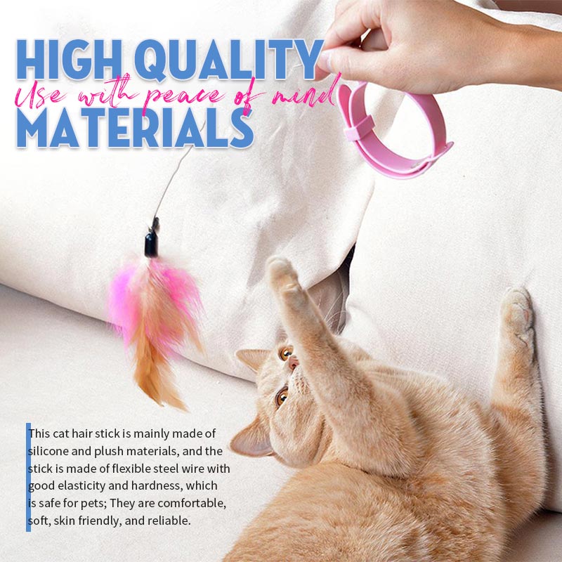 🐾Table Leg Collar Feather Silicone Cat Teaser Stick