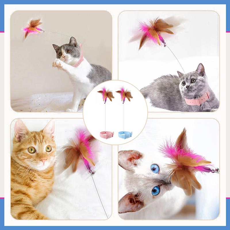 🐾Table Leg Collar Feather Silicone Cat Teaser Stick