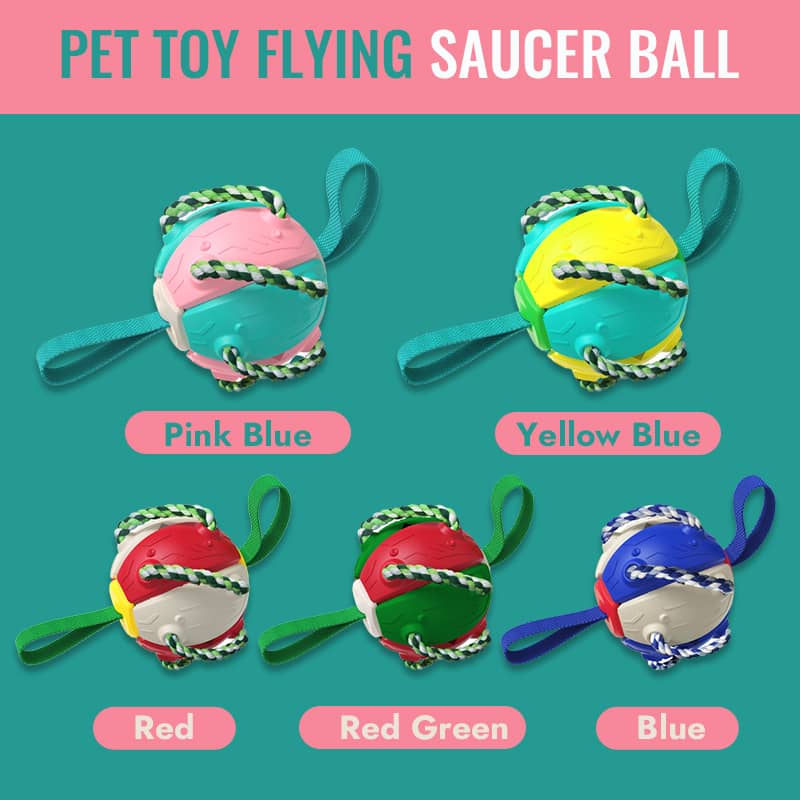 Interactive Flying Disk Ball Dog Toy Flying Discs Football Toys With Grab  Tabs Pet Toy Flying Saucer Ball For Dogs Interactive Outdoor Flying Ball Dog